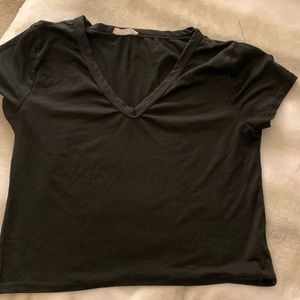 Black V-Shaped T-Shirt